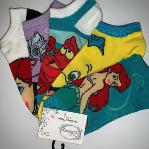 Disney Little Mermaid 5 pair Socks 9-11